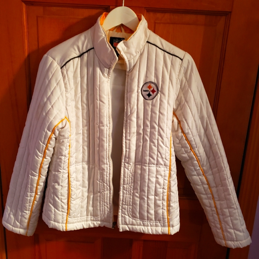 NFL Steelers Women's Puffer Jacket M White
